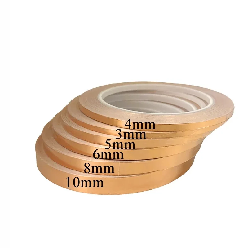 10M 25M Copper Foil Tape Single Side Conductive Shielding Tape Snail Tape Stain Glass Home Appliance DIY Copper Tape