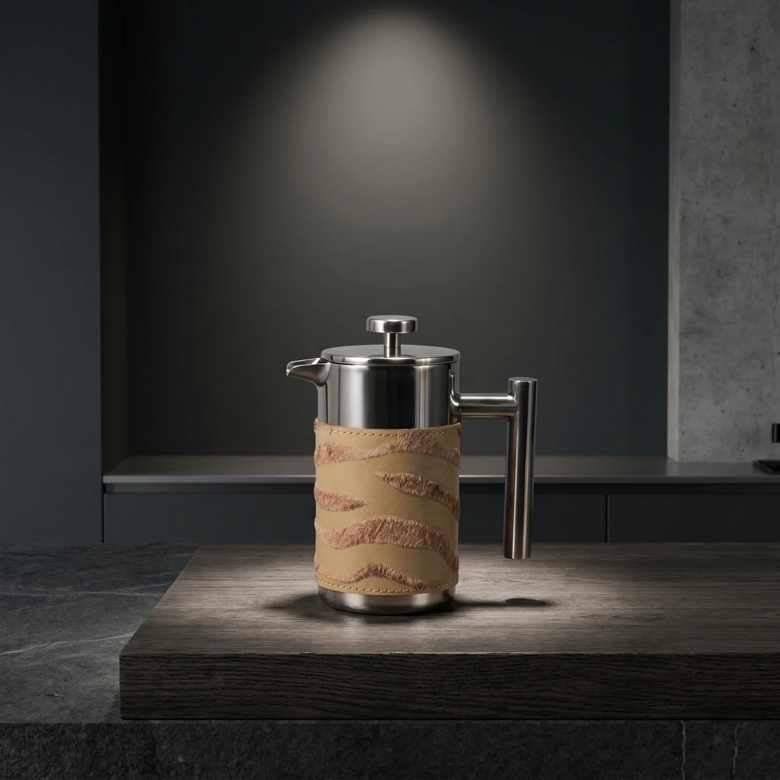 French Press with Sleeve Long-Lasting Stainless Steel French Press Presse À Café En Acier Inoxydable Portable Coffee Plunger