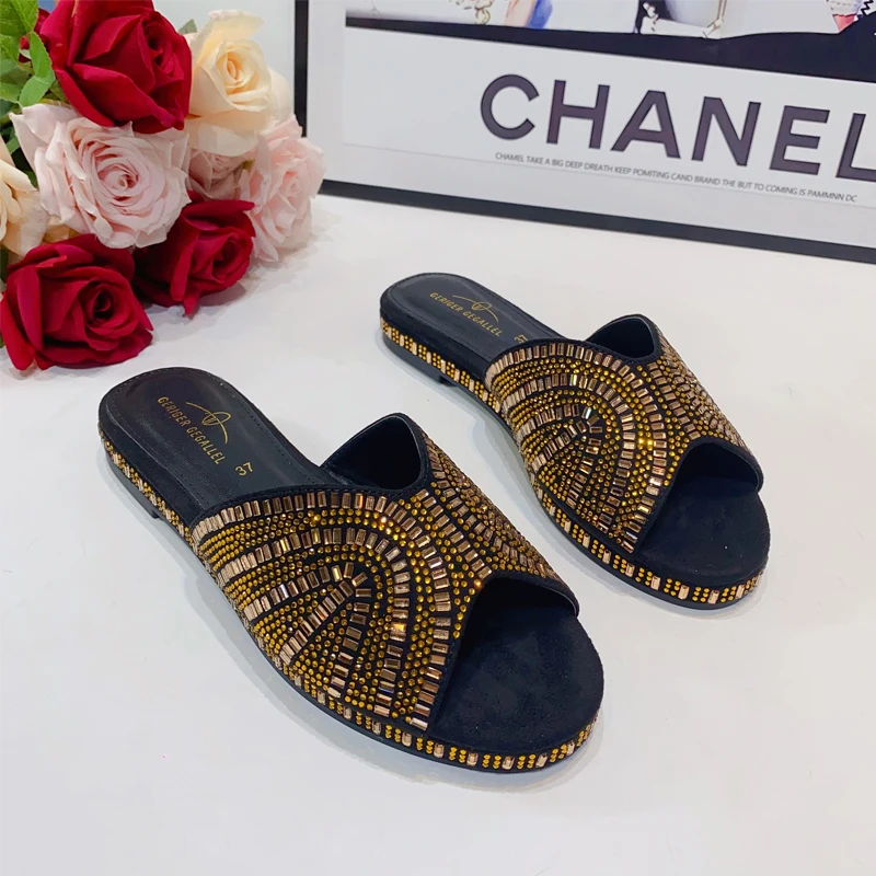 2023 Trendy Colorful Slides for Women New Classic Design Sandals Italian Style Lady Shoes Low Heel Summer Mules Comfy Sandals