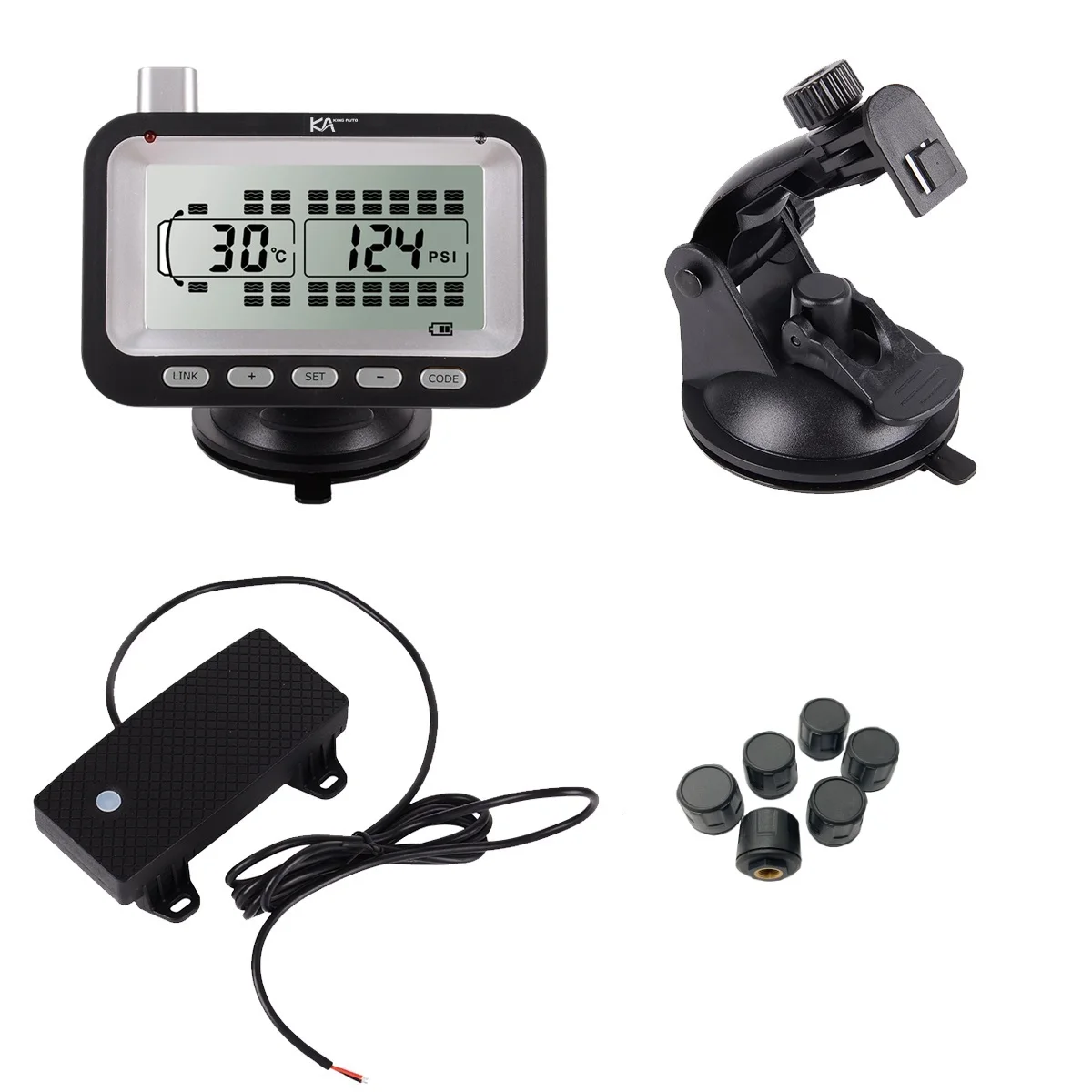 

KA330-6x Truck TPMS Digital Universal Tire Pressure Monitoring System LCD Display 6 External Sensors Supporting