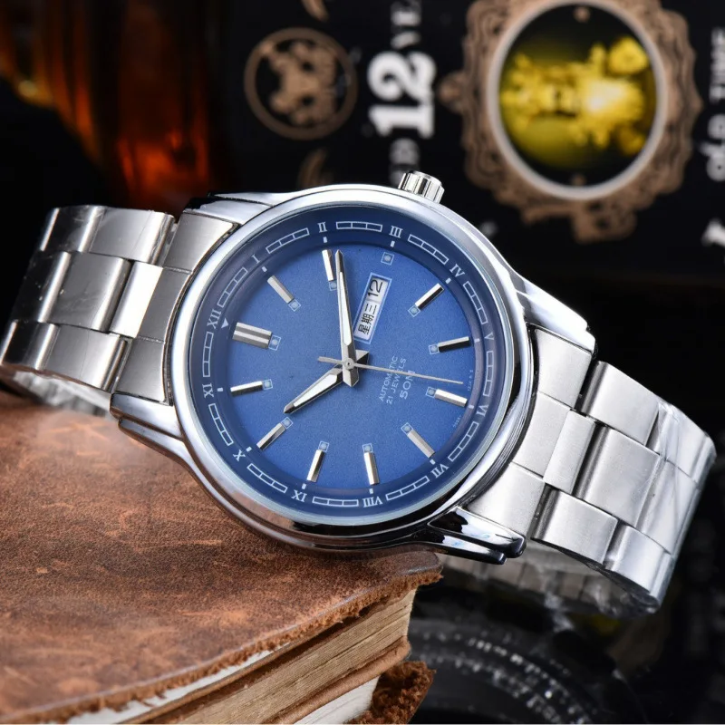 ​ ​ Reloj de lujo para hombre 2025, cristal de zafiro de acero inoxidable, resistente al agua, 100M, movimiento mecánico automático, indicador de fecha