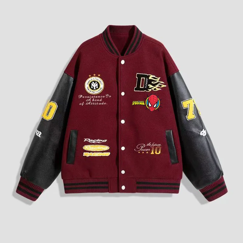 

Supzoom New Arrival Letter Rib Sleeve Autumn And Winter Top Fashion Embroidery Casual Loose Cardigan Coat Bomber Baseball Jacket