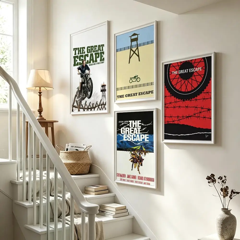 movie The Great Escape Poster Poster HD Waterproof Self-adhesive Art Print Wall Decor for Bedroom Living Room Gift
