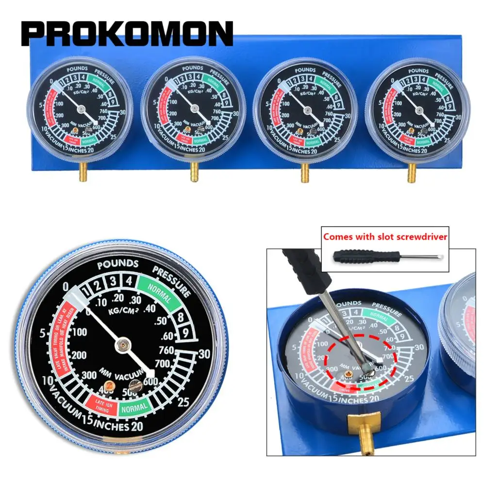 Juego de sincronizador de carburador de 2/4 cilindros, medidor equilibrador de vacío para carbohidratos de motocicleta