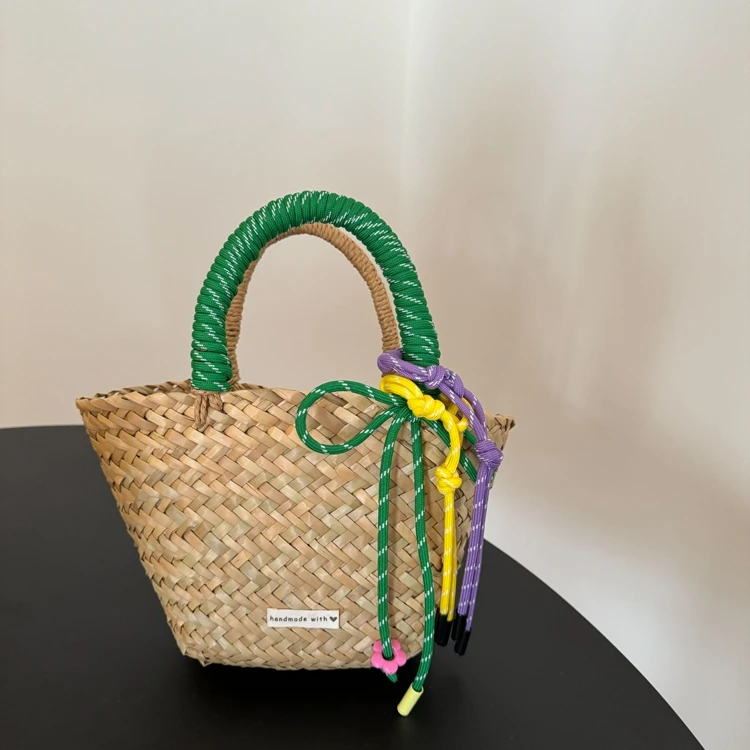 

Lin Xiansan Handwoven St Basket Bag Summer Vaion Sle Маленькая высококачественная сумка Feelings Мягкая корейская повседневная сцена