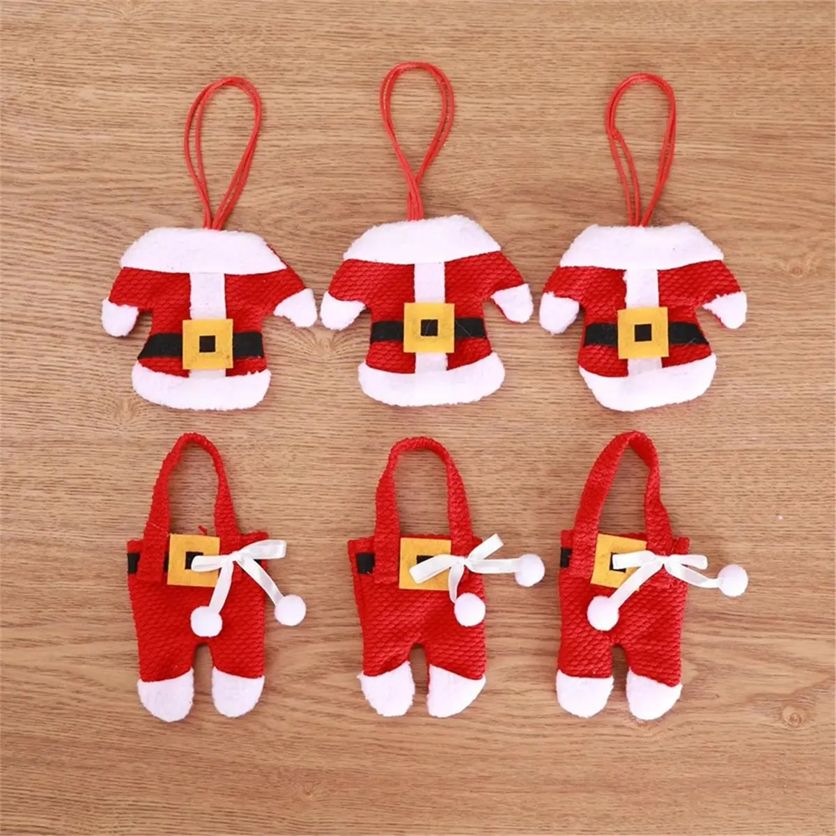 A67T NEW Christmas Silverware Bags Ornaments Tableware Bags for Dining Table Restaurant Hotel Banquets A