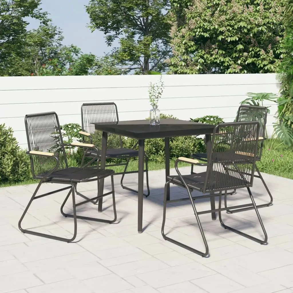 

Modern Outdoor Garden Dining Set Black Color