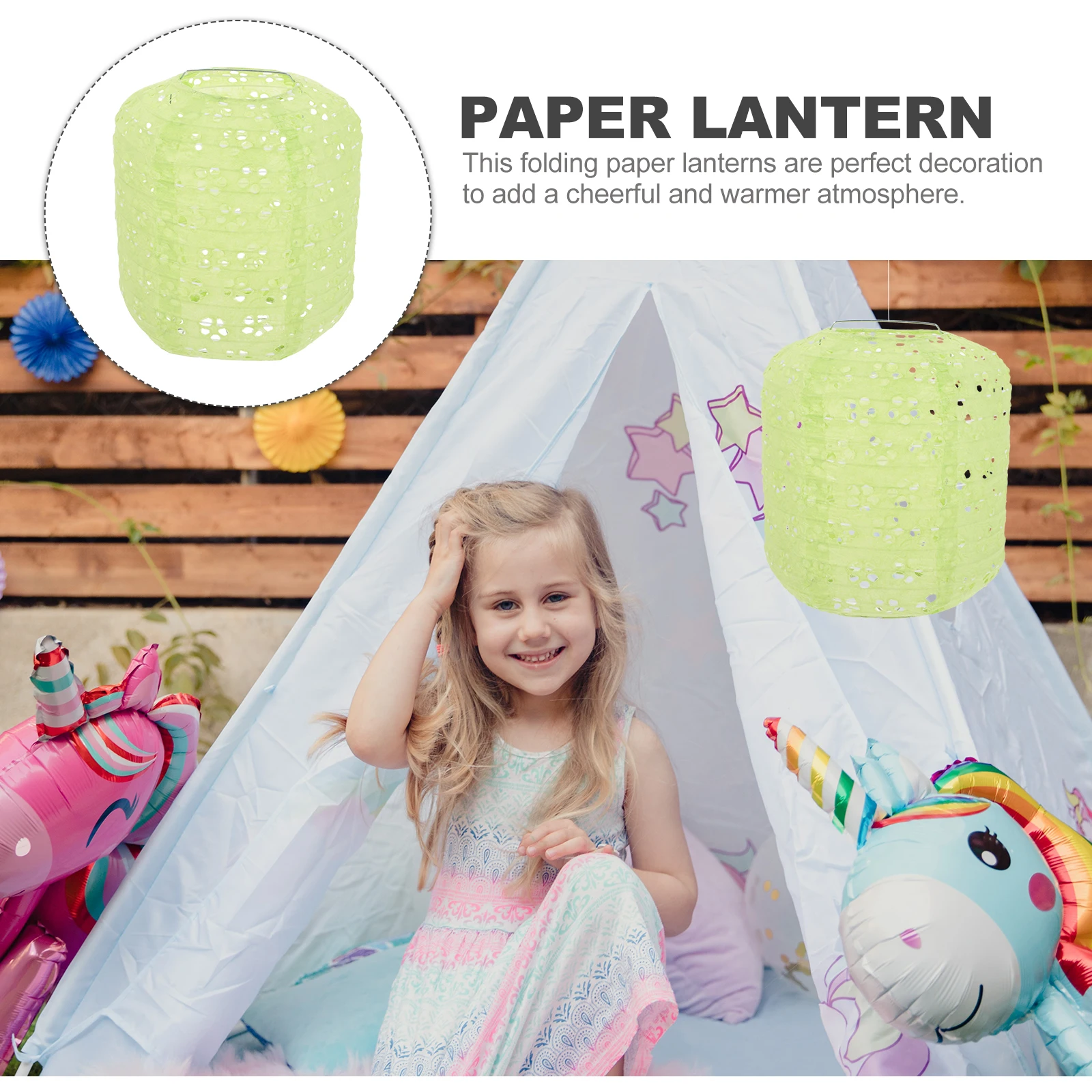 

Winter Melon Paper Lanterns 6 Inch Green Foldable DIY Decorative Hanging Lanterns for Wedding Party Home Festivals