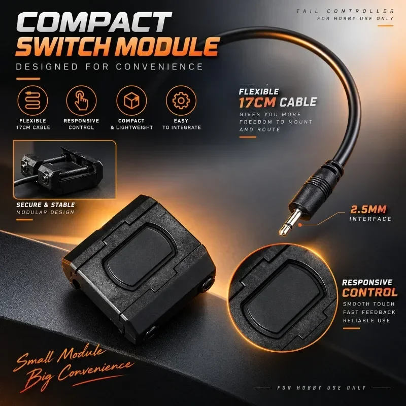 Hobby Model Accessory Modular Tail Controller Cable, 2.5MM Wire Compatible with PEQ‑15 OGL DBAL MINI‑A2