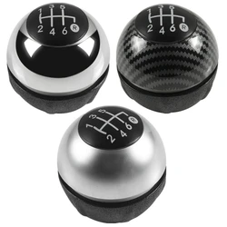 Chrome Silver Carbon Fiber Car Styling 5/6 Speed Gear Shift Knob Gaiter Boot Cover Lever Shifter For Fiat 500 500C 2007-2018