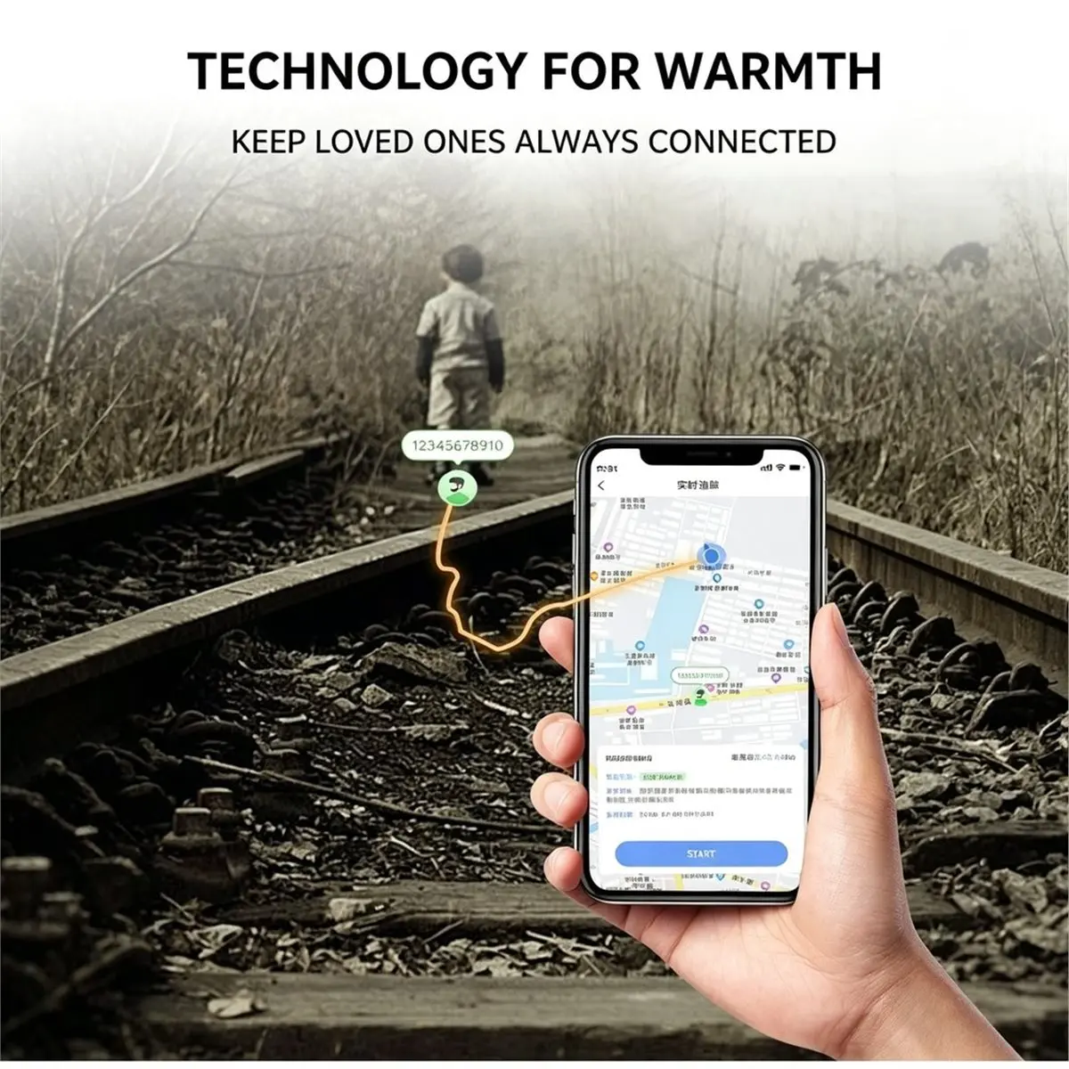Portable Smart GPS Locator Anti-Lost GPS Tracker for Kids Elderly, Long Standby Personal Positioning Device Black
