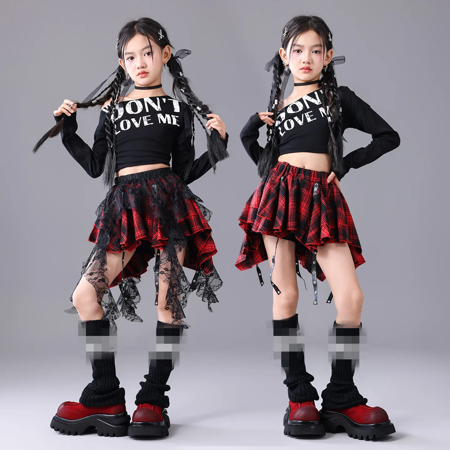 Girls K-pop Crop Top Skirts Teen Hip Hop Modern Dance Cargo Pants Jazz Costume Child Clothes Sets Kids Girl Group Streetwear