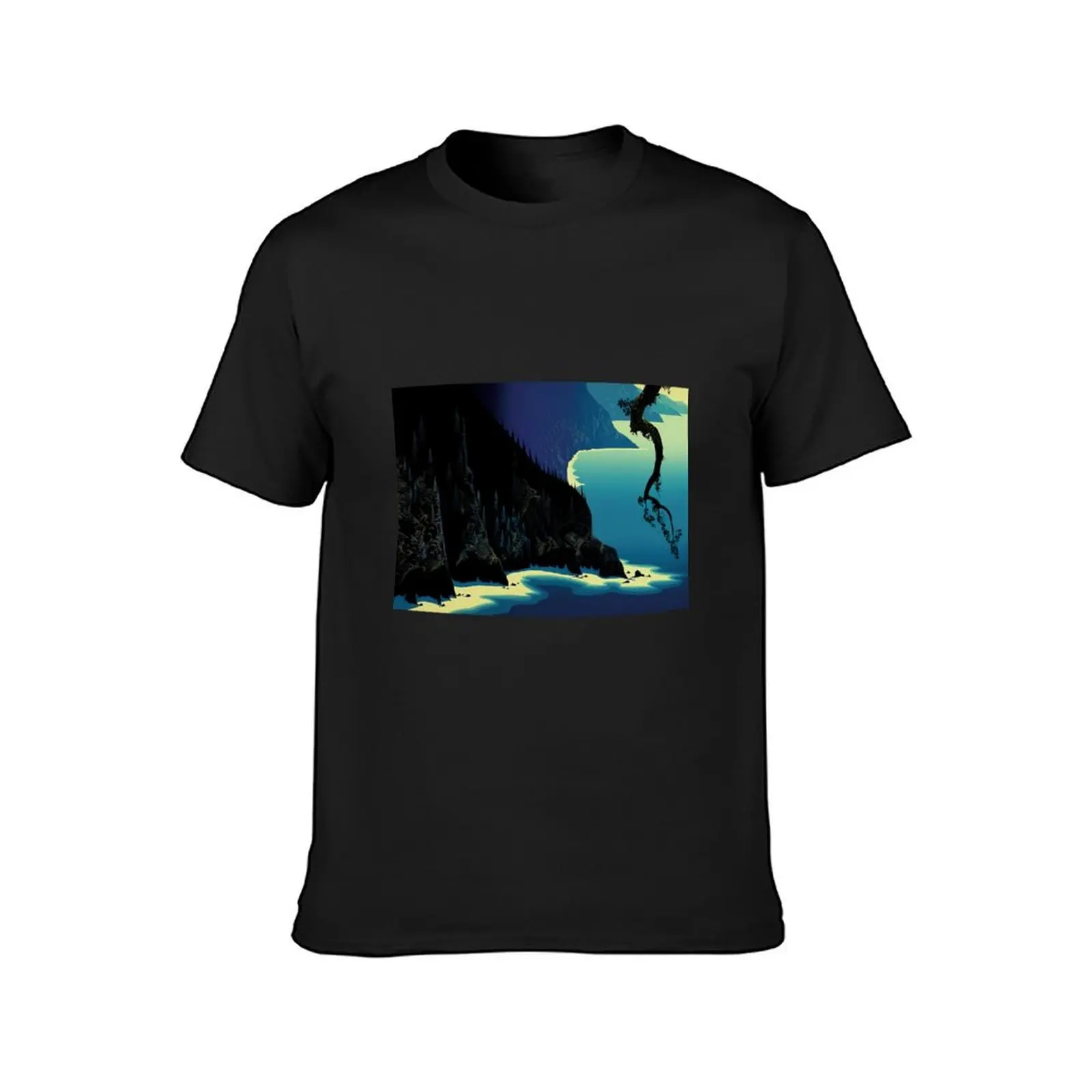 big sur 1991 - Eyvind Earle T-Shirt boys animal print summer tops funnys quick-drying Men's cotton t-shirt