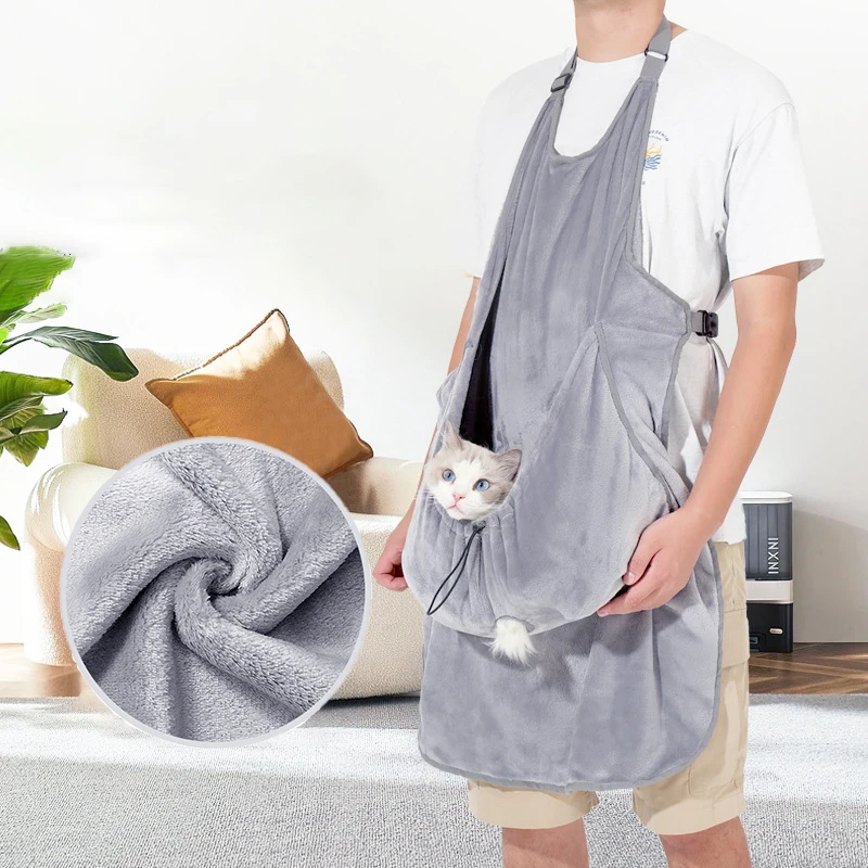 

Versatile Adjustable Pet Carrier Bag Soft Portable Anti-sticking Hair Cat Petting Apron Holding Transport Bag for Kitten Puppy