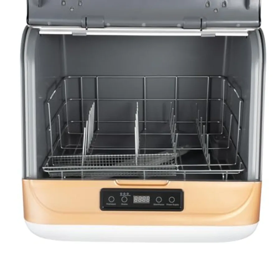 غسالة أطباق صغيرة محمولة على سطح الطاولة مع 3 برامج غسيل للتنظيف العميق وتجفيف الهواء بقدرة 800 وات مدمجة أوتوماتيكية