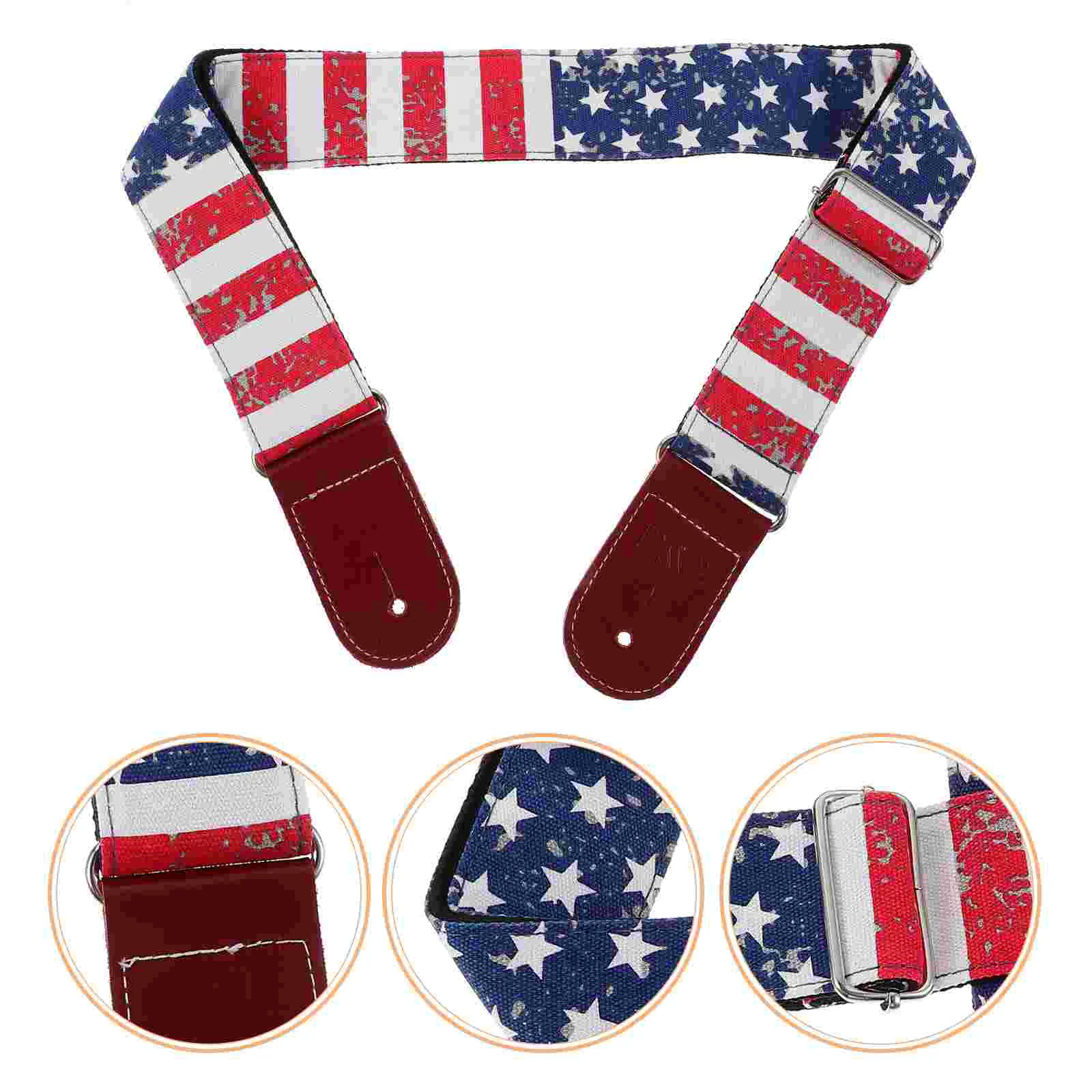 American Flag Guitar Slings Electric Strap Adjustable Bass Belt Guitars Rose Shoulder