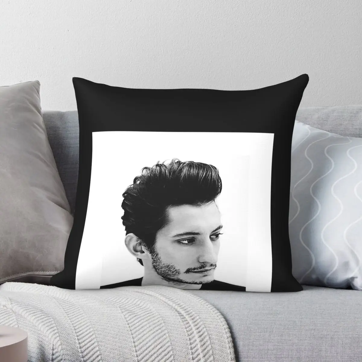 Pierre Niney French Actor Square Pillowcase Polyester Linen Velvet Pattern Zip Decor Pillow Case Car Cushion Cover