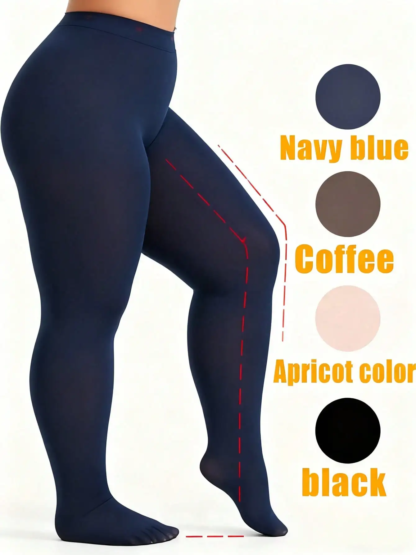 

Women's High Waist Slimming Tights, Semi-Transparent & Super Elastic for Spring Autumn, Navy Blue Coffee Apricot Black