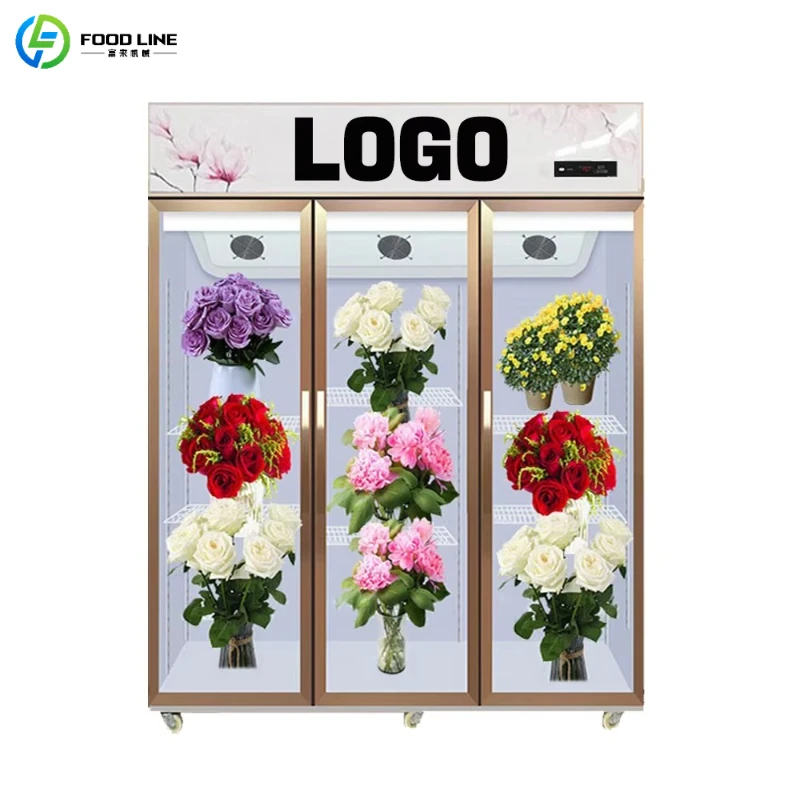 Customized Portable Flower Display Cabinet Floral Showcase Wholesale MOQ 2 Mini Glass Door Fresh Flower Display Fridge