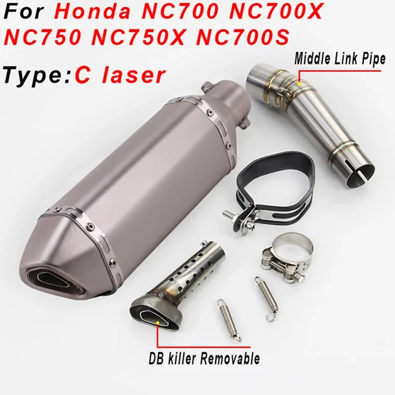 Slip On For Honda NC700 NC700X NC750 NC750X NC750S Motorcycle Exhaust Muffler Modified DB Killer Escape Moto Middle Link Pipe