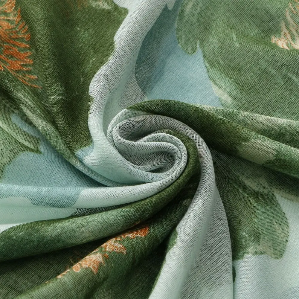 

New Watercolor Printed Shawl Hijabs Soft Breathable Islamic Head Cover Headscarf