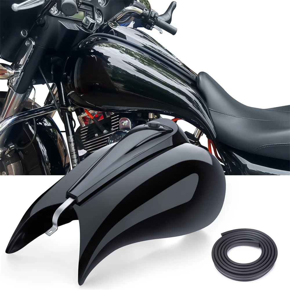 

Motorcycle Stretched Gas Tank Covers Gallon Fuel Shrouds for Harley Touring Street Electra Road Glide 2009-2023