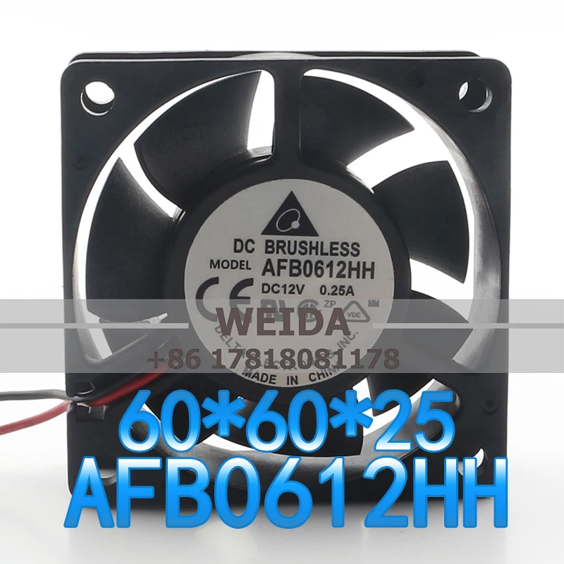 

6CM Delta 12V 0.25A AC EC Two-wire CPU chassis power supply High air volume AFB0612HH 6025 cooling fan