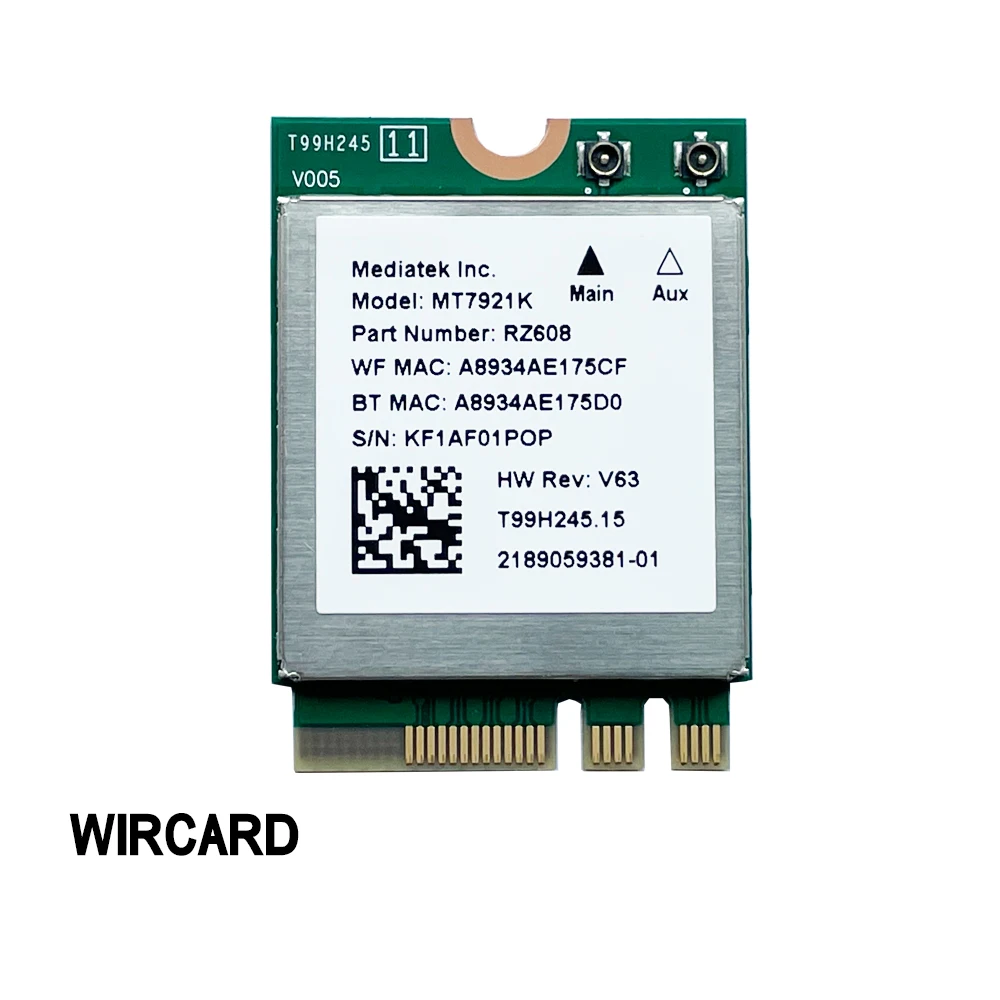 Wi-Fi 6E  MT7921k Tri band 1800M Bluetooth 5.2 desktop / Laptop wireless network card supports windows10 / 11