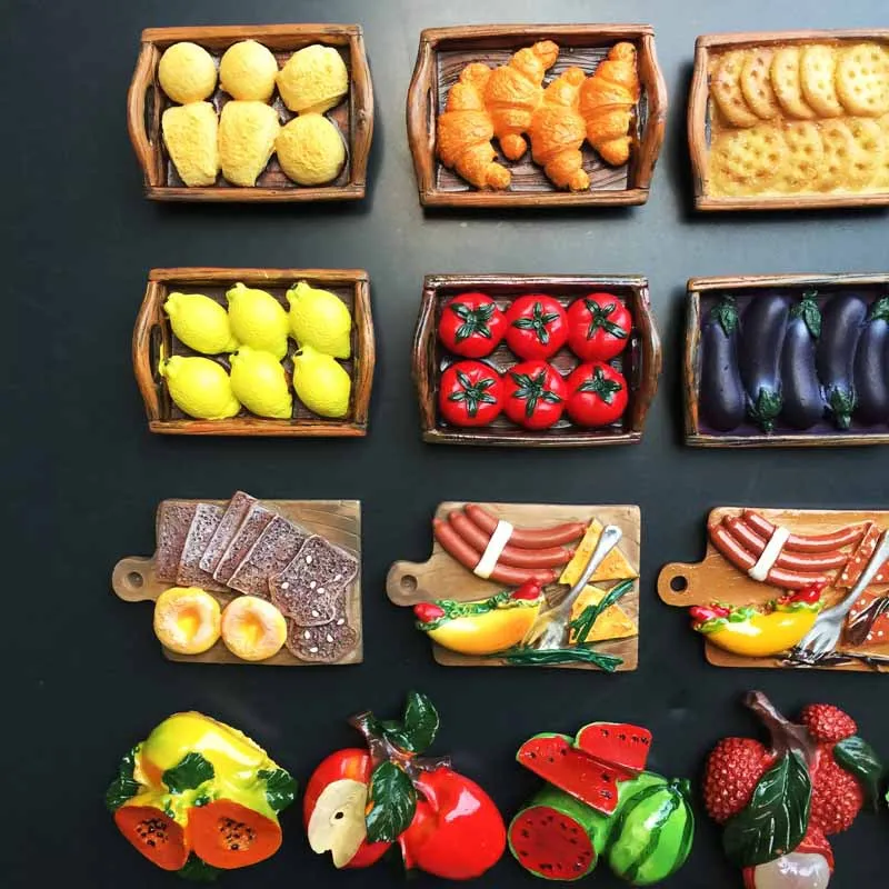 Creative 3d Fridge Magnet Spain Malaysia Portugal Belgium Food Delicacy Refrigerator Sticker Magnetic Home Decor Collection Gift