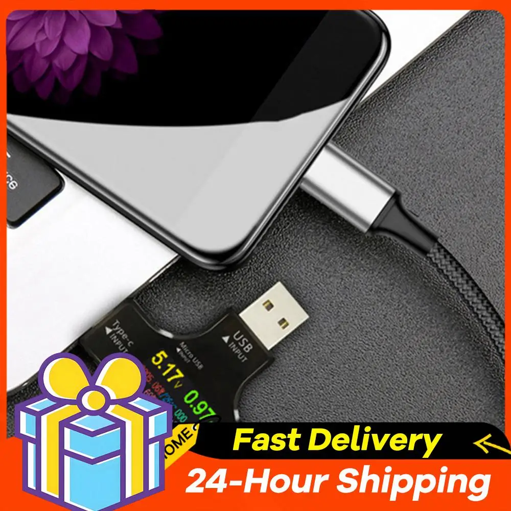 

USB-тестер Type-C с цветным цифровым дисплеем, цифровой вольтметр постоянного тока, измеритель напряжения и тока, индикатор зарядки, тестер напряжения и тока USB