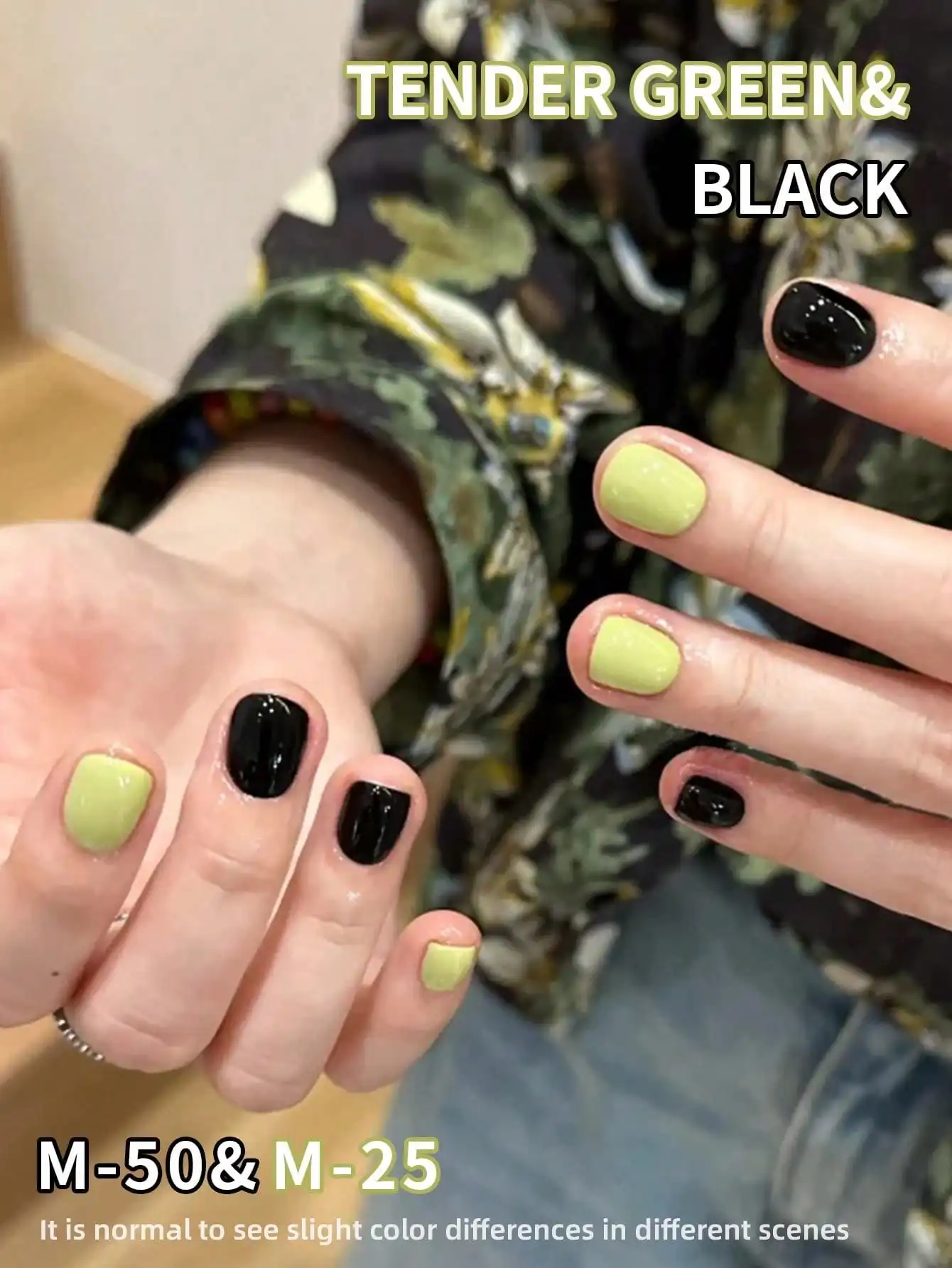 XEIJAYI 2個セット 15ml テンダーグリーンブラック ジェルネイルポリッシュ スターターキット ピュアソークオフタイプ ノーラブネイルポリッシュ