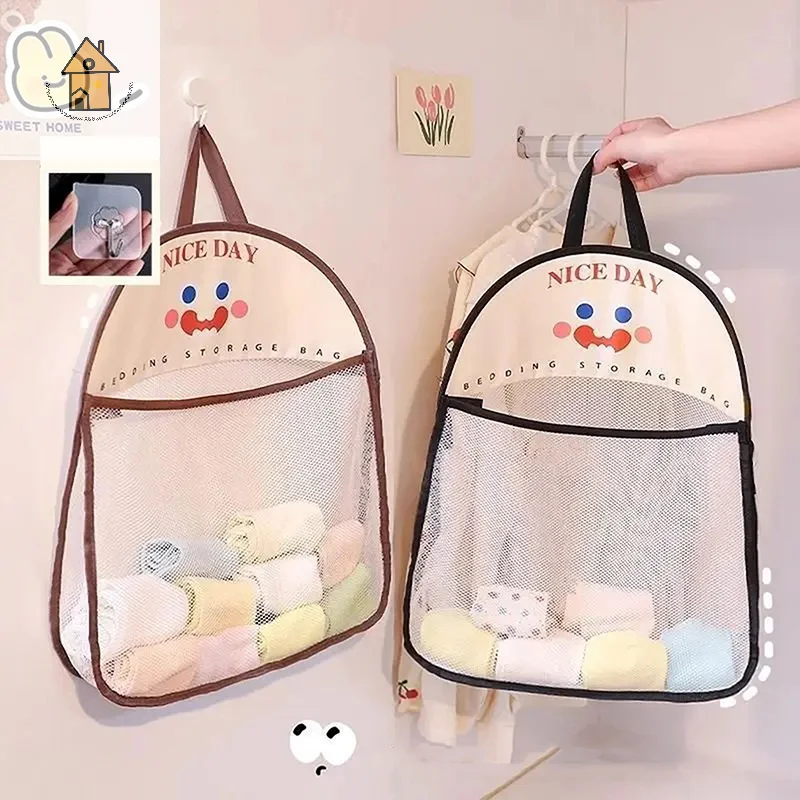 

Underwear Storage Bag Wall Hanging Breathable Mesh Bag Socks Storage Bag Wardrobe Organizer Toy Doll Storage Bag