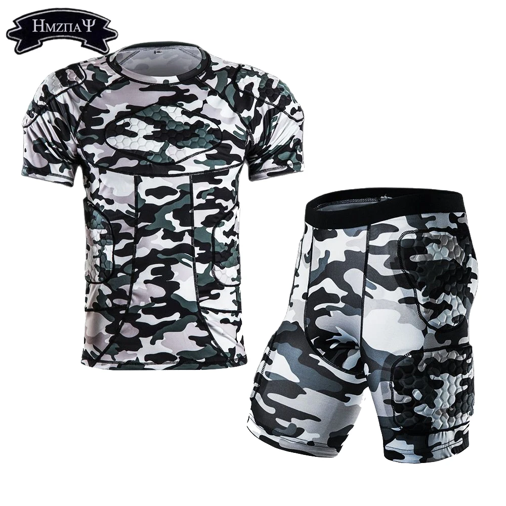 

Men's Sports Padded Compression Crash Shorts Vest Top Knee Pads Football Paintball Basketball Skating Rugby Shockproof Suit