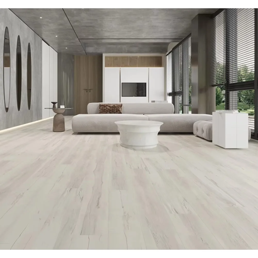 Aangepaste versie brandwerende 8 mm gele reliëf MDF-materiaal woonkamer laminaatvloer