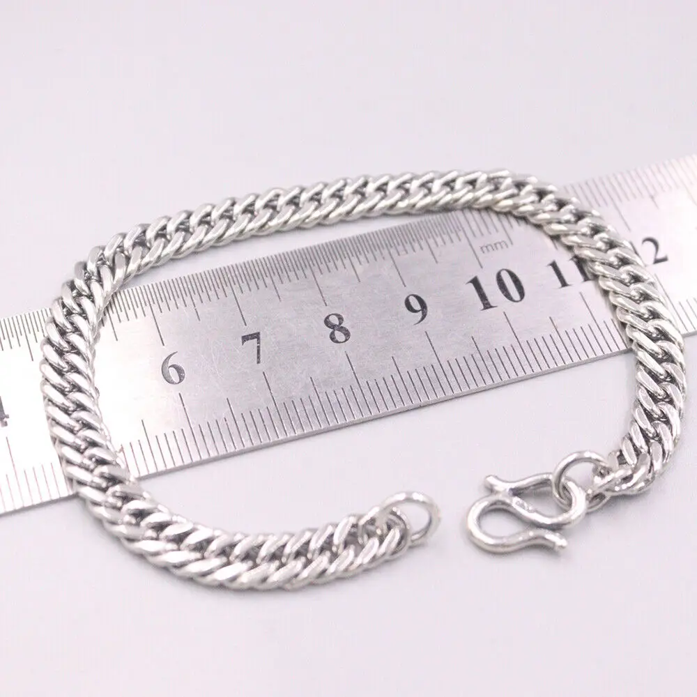 

Classic Real 925 Sterling Silver 6mm Curb Link Men's Bracelet 7.87" L S Clasp