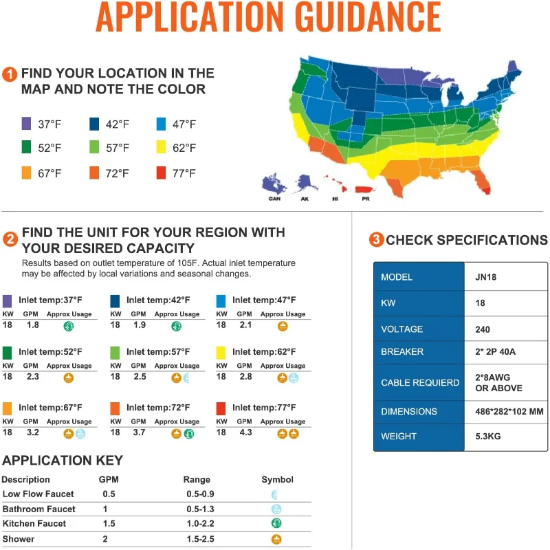 سخان مياه كهربائي بدون خزان من VEVOR، سخان مياه ساخن فوري بقدرة 18 كيلو وات، عرض درجة حرارة رقمي وسهل التركيب و24 ساعة
