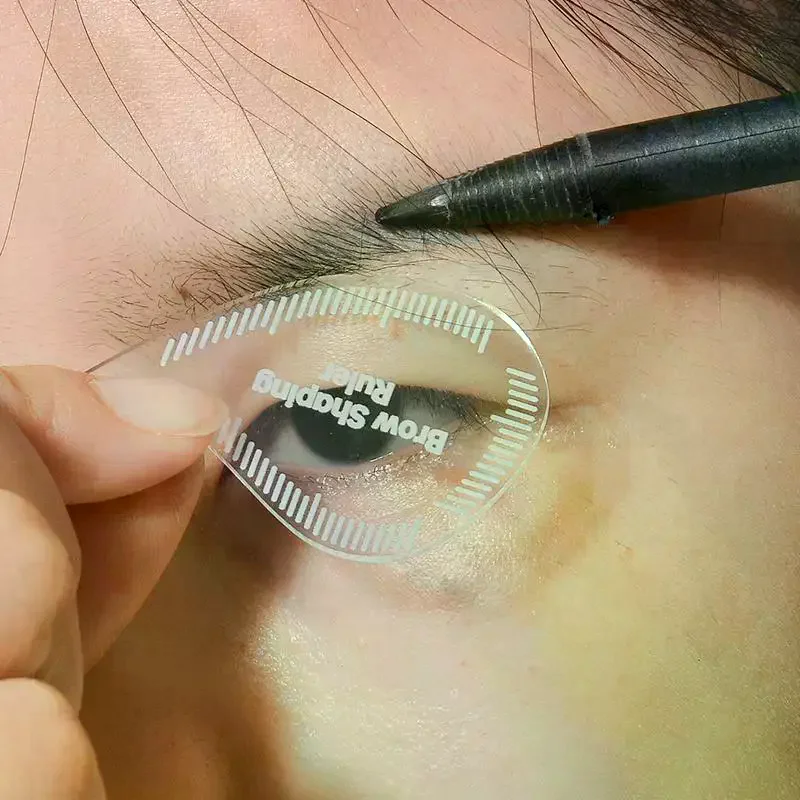 Strumento per la mappatura delle sopracciglia con arco a goccia, modello di righello per modellare le sopracciglia da 1 minuto, stencil, disegno rapido, PMU, sopracciglio, tratti di capelli, eyeliner
