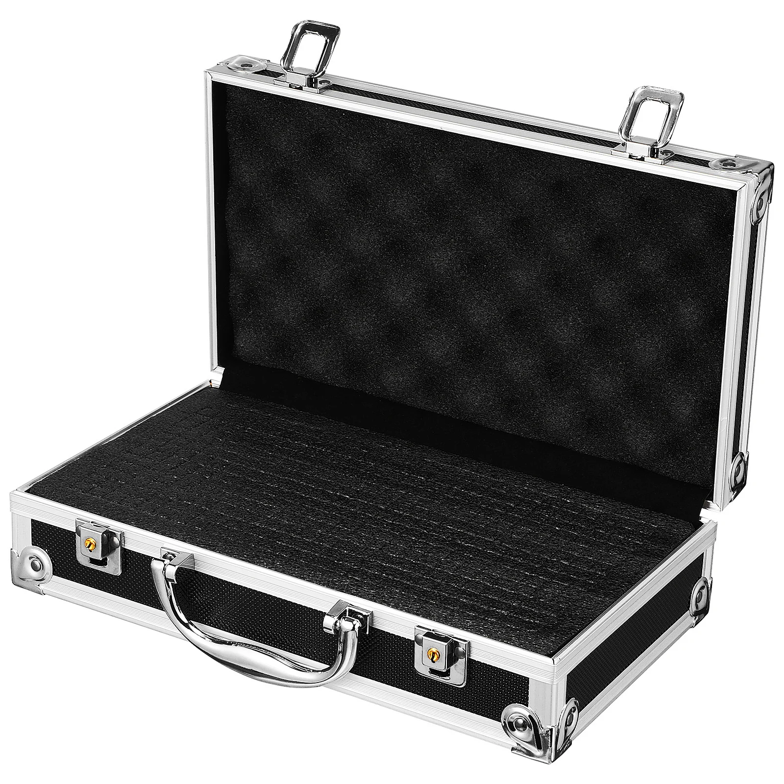 Cassetta degli attrezzi in lega di alluminio Scatola porta attrezzi portatile con imbottitura in schiuma di blocco Custodia per strumenti multifunzionale con design ad angolo retto