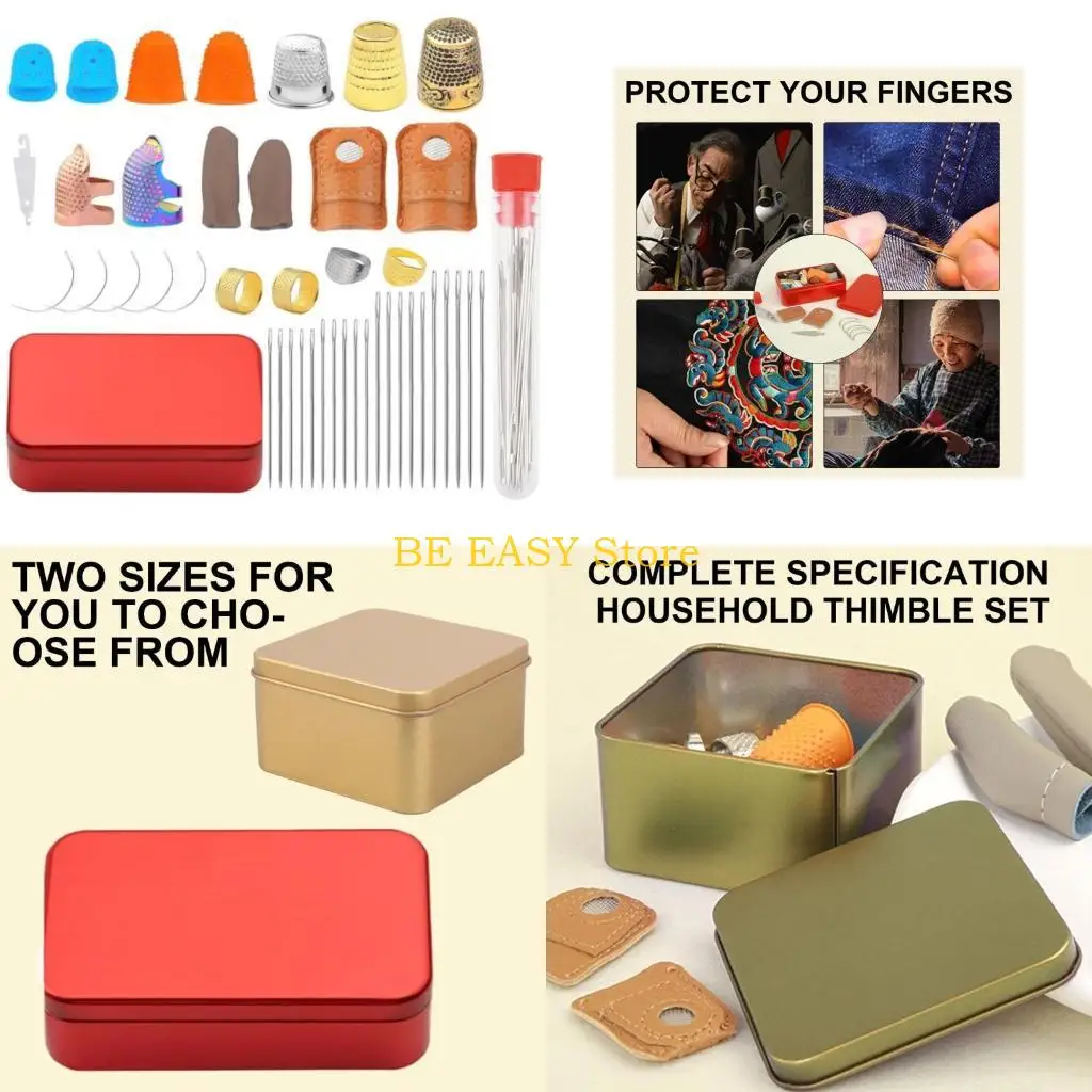 

E28F Rubber Finger Tips Guard Silicone Thimble Leather Coin Thimble Sewing Thimble