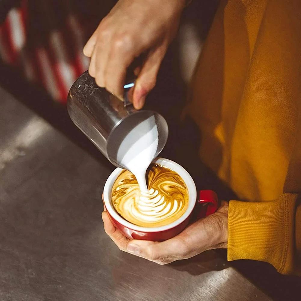 

A19I-Milk Frothing Jug 350Ml Milk Jug Stainless Steel Milk Jug Frothing Pitcher Milk Jug For Coffee Machine