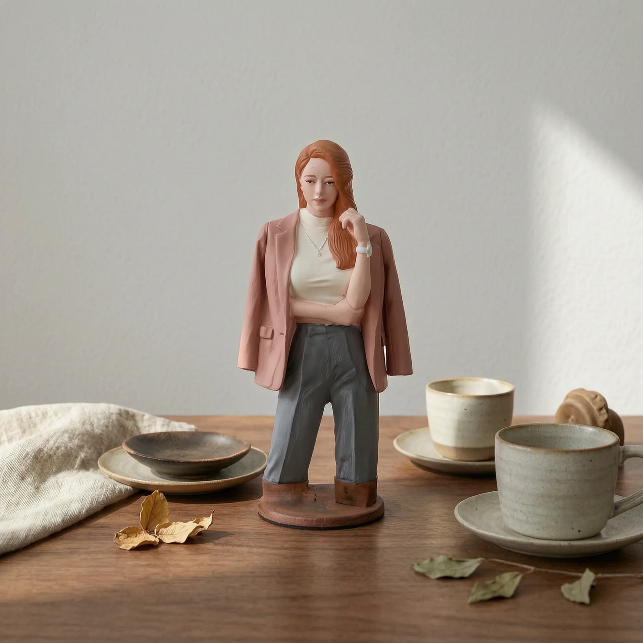 Miniature Female Figure Realistic Mini Woman Figure Figurine Compact for Hobbyists, Dioramas, Desktop Display