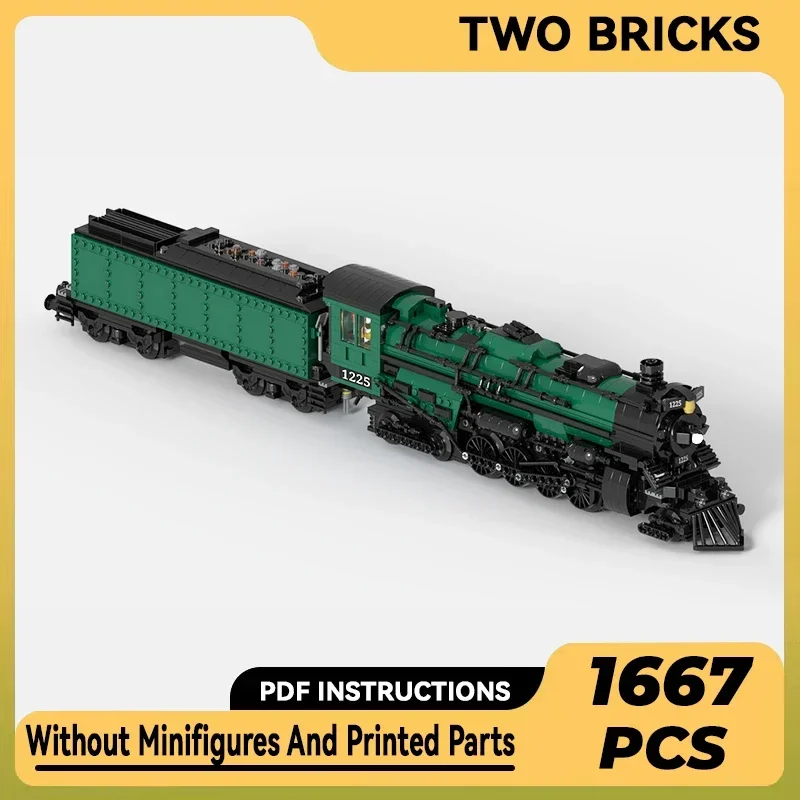 MOC-Locomotiva a Vapor e Tecnologia de Carvão Tender Building Blocks, Modelo de Trem Urbano, Montagem de Tijolos, Brinquedos de Natal