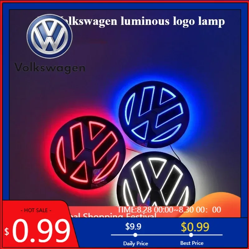 

Новинка 2026: 11-сантиметровая 5D LED лампа-логотип для Volkswagen (CC, Bora, Golf, Jetta, Polo, Magotan, Passat) и наклейка на багажник VW