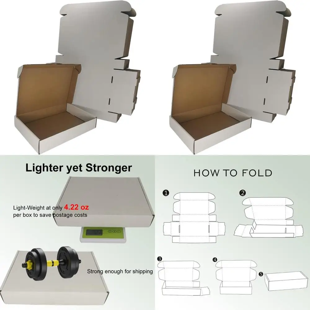 

50 Pack 11.125x8.625x2 White Corrugated Cardboard Small Business Shipping Boxes