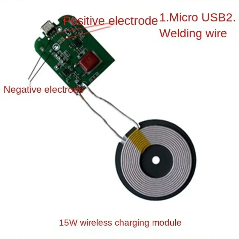 

Wireless Charger Module Transmitter Circuit Board for Car Phone Battery Charging, 15W 5V 12V, Type - C USB + Coil Qi Universal