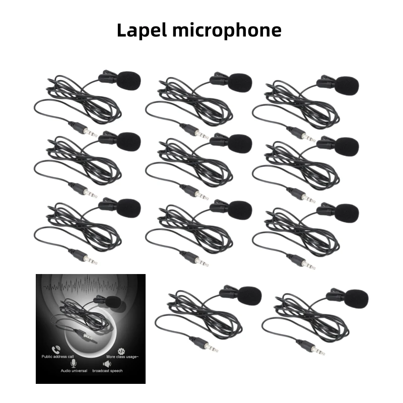 5/3/1PCS 3.5mm  Lavalier Microphone Metal Clip Lapel Mic For Mobile Phone PC Laptop Wired Mikrofo/Microfon For Speaking Vocal