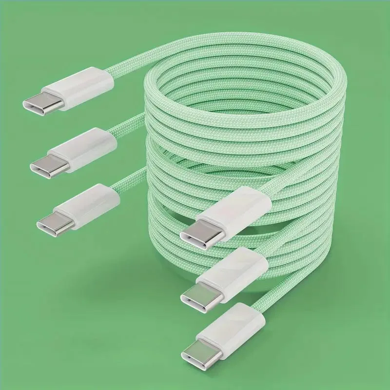 High-end 1M/2M/3M 60W Type C naar C snellaadkabel voor telefoon Tablet PC Laptop --3-pack