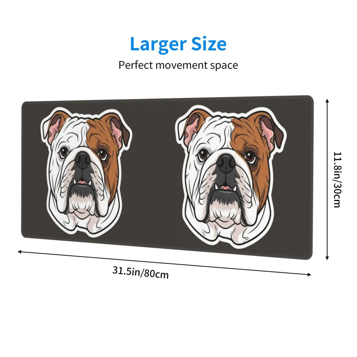 British English Bulldog Dog Face Nose Cute Large Mouse Pad Computer Keyboard Mouse Mat Gaming PC Laptop Desk Mat Table Mats