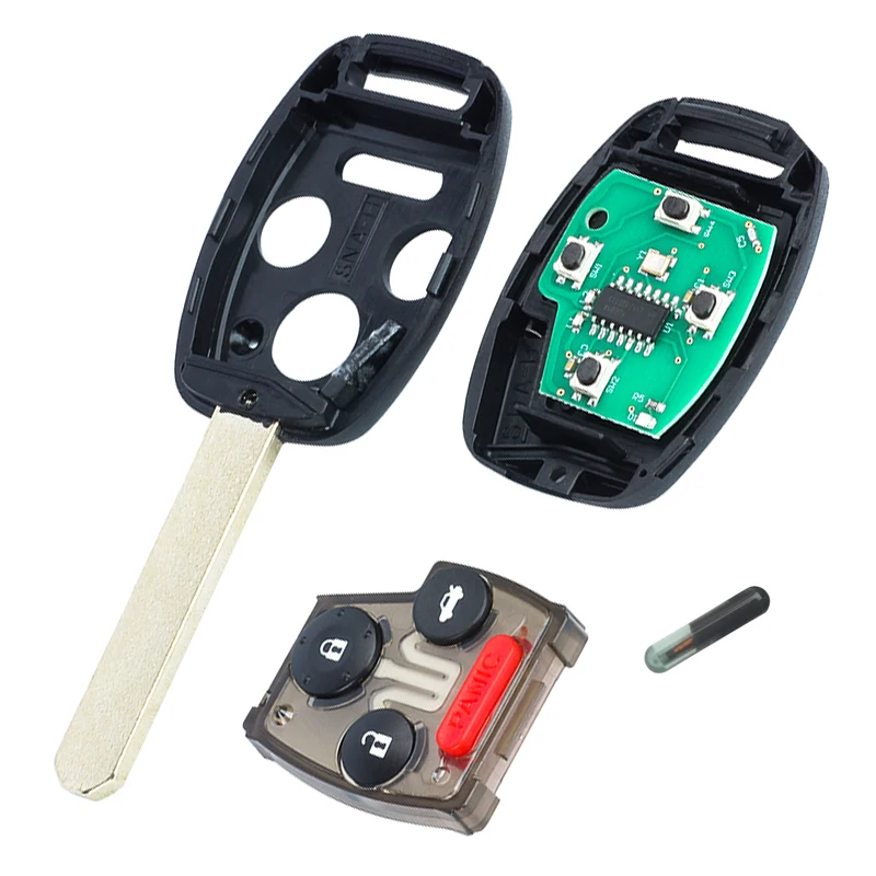 KEYECU 313.8MHz / 315MHz ID13 chip FCC ID: OUCG8D-380H-A Complete Remote Key Fob for Honda Accord CR-V CRV Element 2003-2007