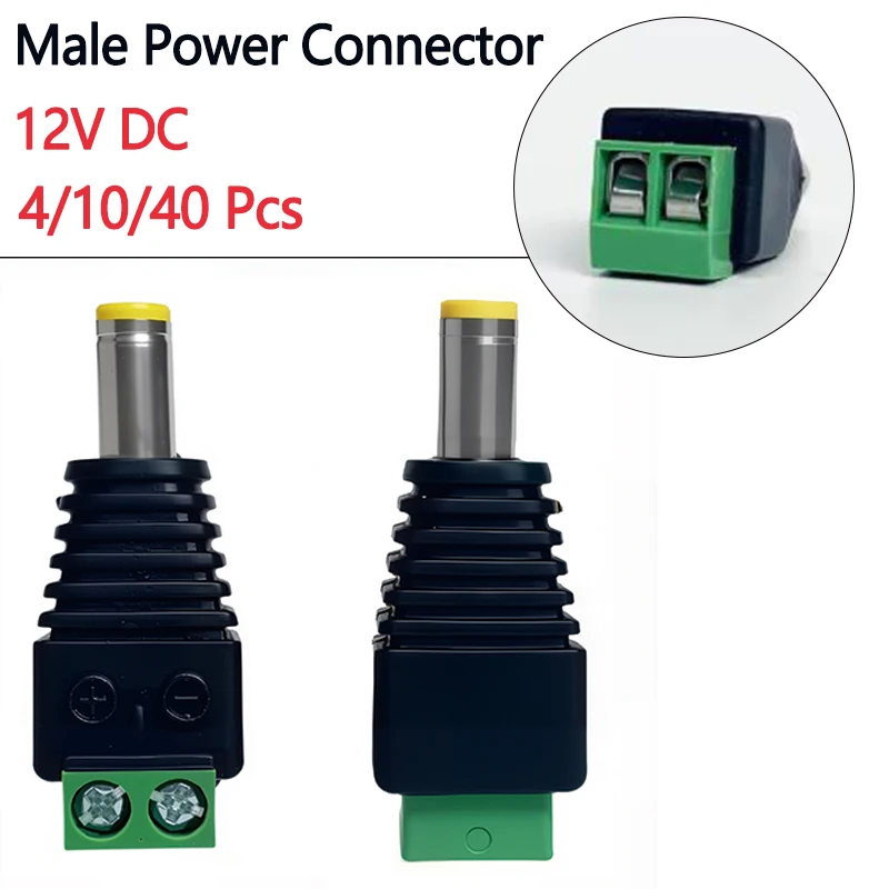 

4/10/40Pcs Terminal Block Connector12V DC Power Connector Plug Adapter Screw Fastening for TV Camera LED Light SMD Wire Terminal